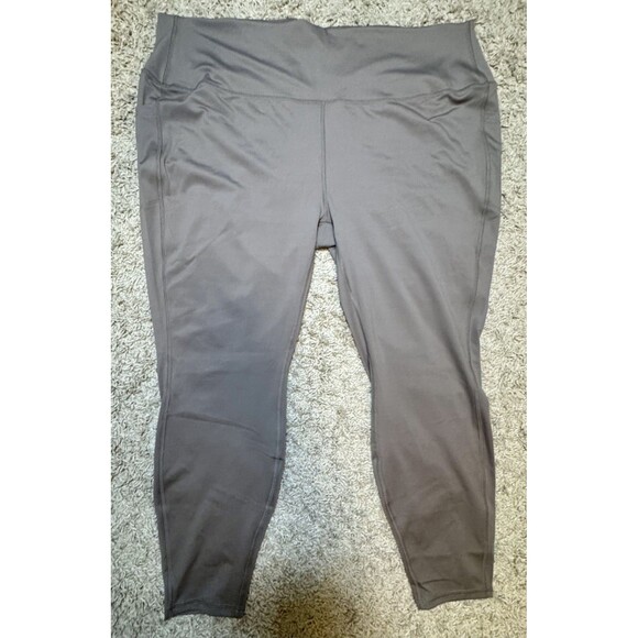 All In Motion Everyday Soft Style High-Rise 7/8 Leggings Pockets Taupe 4X NEW - Picture 2 of 10